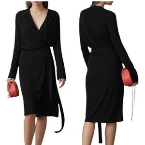 Elegant Black Wrap Dress